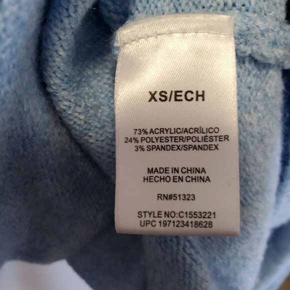 Vince Camuto Womens Light Blue Oversized Cozy Turtleneck Sweater Sz XS - Picture 10 of 10